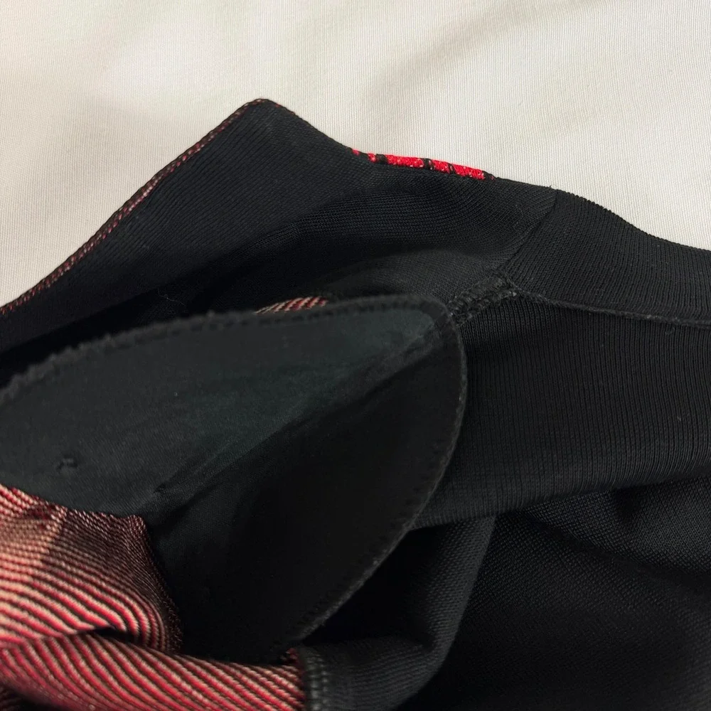 Ming Wang Knit Blazer Cardigan Open Front Abstract Print‎ Red Black XL - Picture 8 of 12